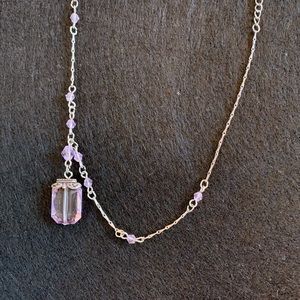 Lavender stone and Silver Necklace